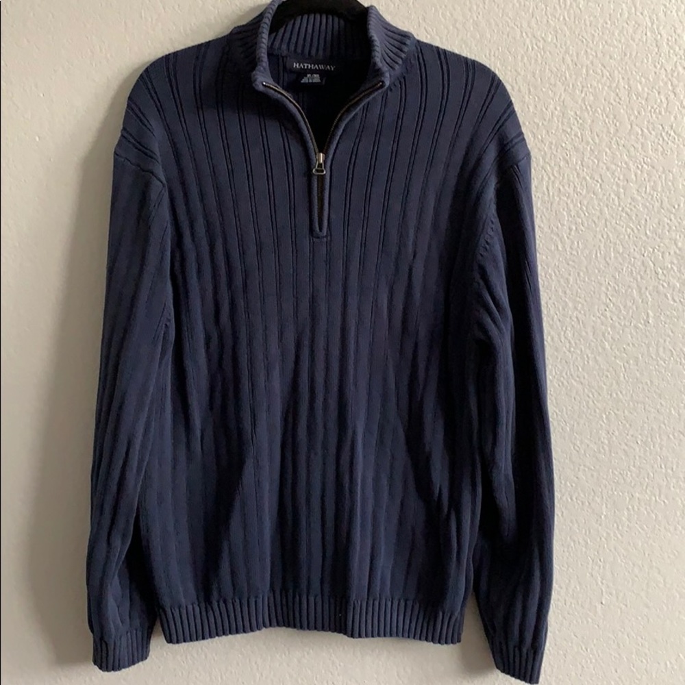 Men’s Quarter Zip Navy Sweater